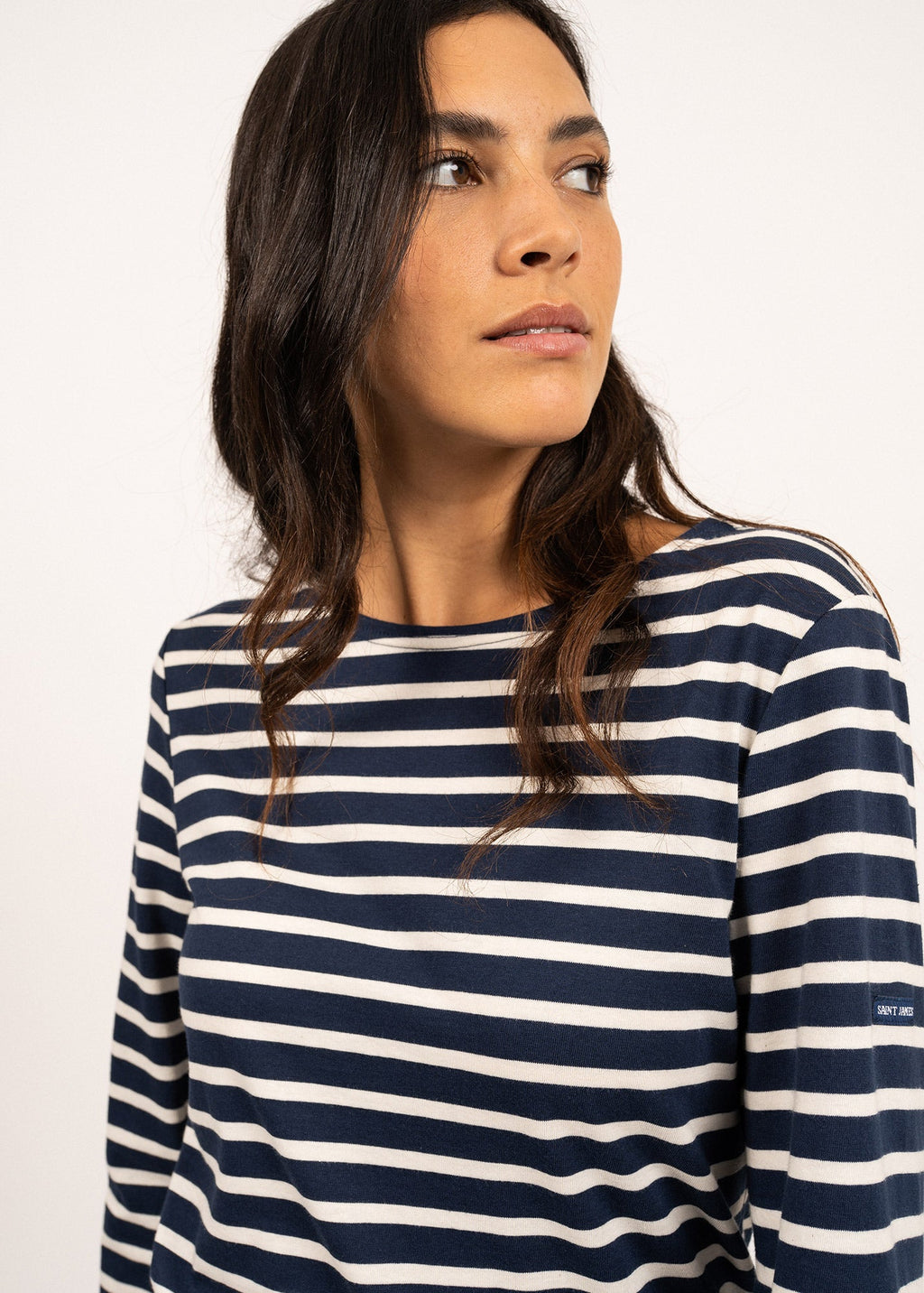 Saint James MINQUIERS MODERN - Authentic Breton Stripe Shirt | Soft Cotton | Men Fit (NAVY / ECRU)