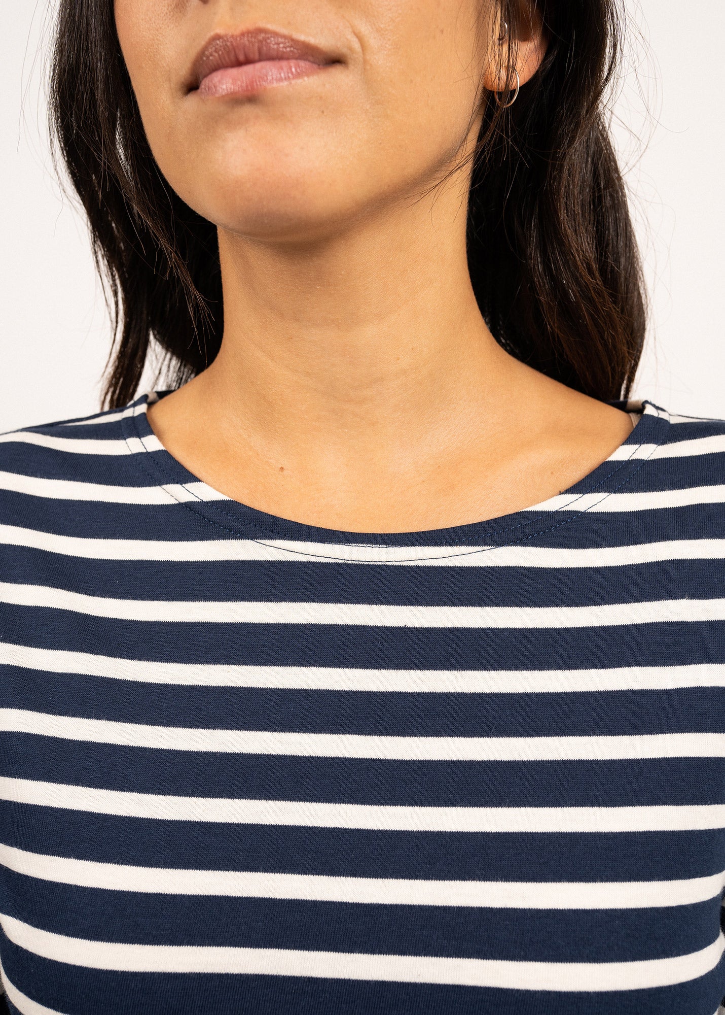 Saint James MINQUIERS MODERN - Authentic Breton Stripe Shirt | Soft Cotton | Men Fit (NAVY / ECRU)