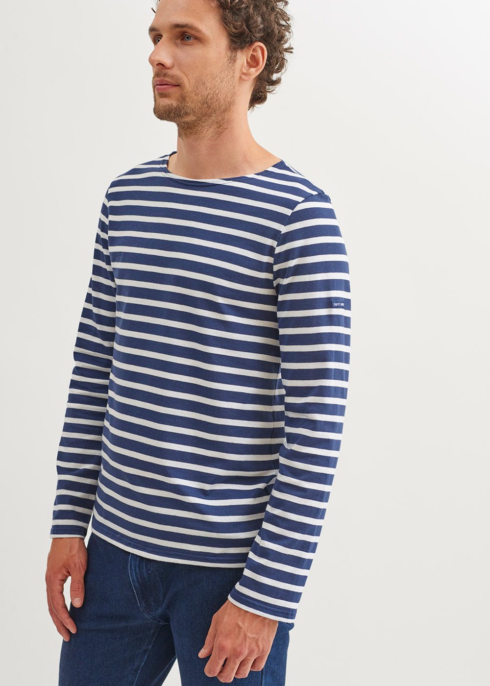 Saint James MINQUIERS MODERN - Authentic Breton Stripe Shirt | Soft Cotton | Men Fit (NAVY / WHITE)