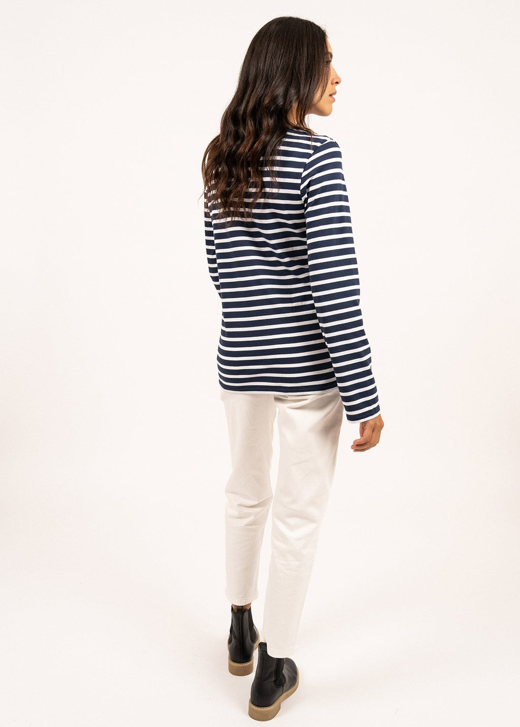 Saint James MINQUIERS MODERN - Authentic Breton Stripe Shirt | Soft Cotton | Men Fit (NAVY / WHITE)