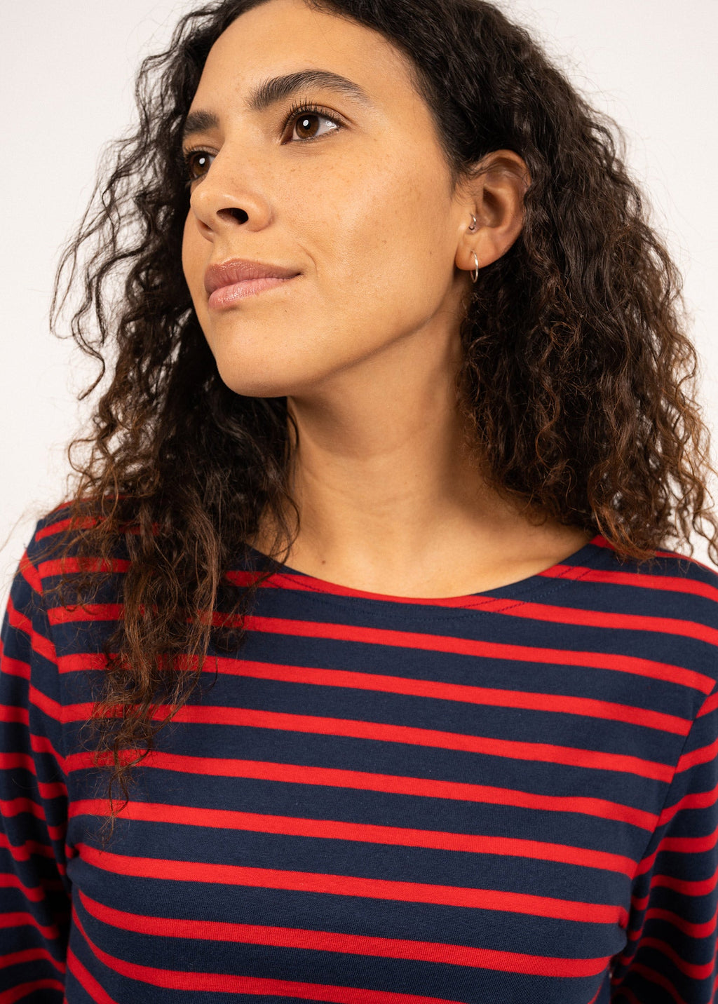 Saint James MINQUIERS MODERN - Authentic Breton Stripe Shirt | Soft Cotton | Men Fit (NAVY / RED)