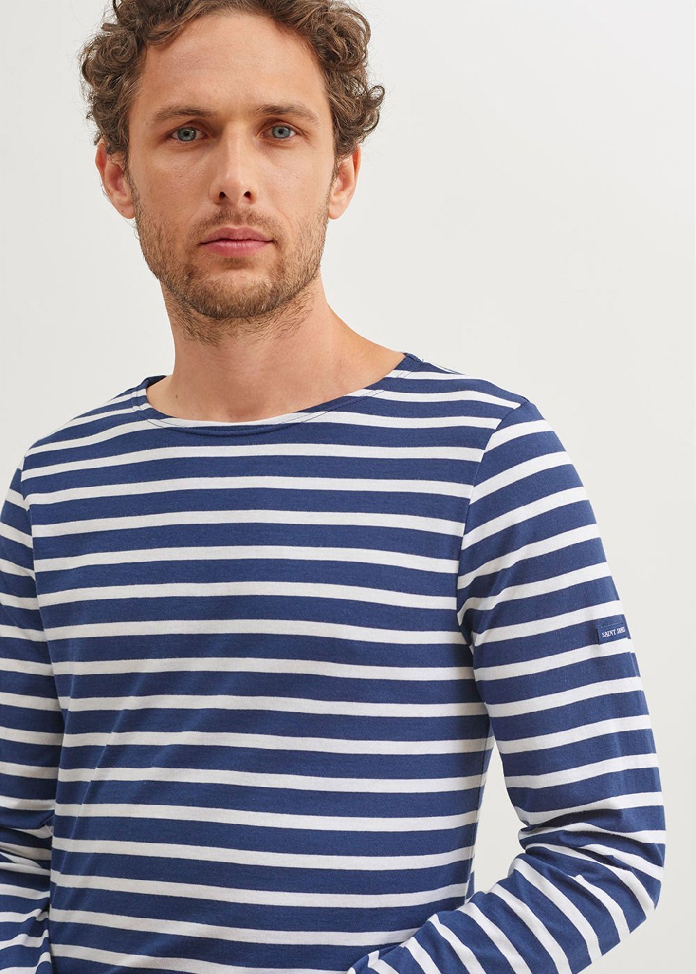 Saint James MINQUIERS MODERN - Authentic Breton Stripe Shirt | Soft Cotton | Men Fit (NAVY / WHITE)