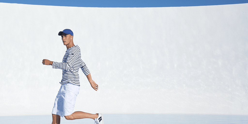 Saint James MINQUIERS MODERN - Authentic Breton Stripe Shirt | Soft Cotton | Men Fit (WHITE / NAVY)