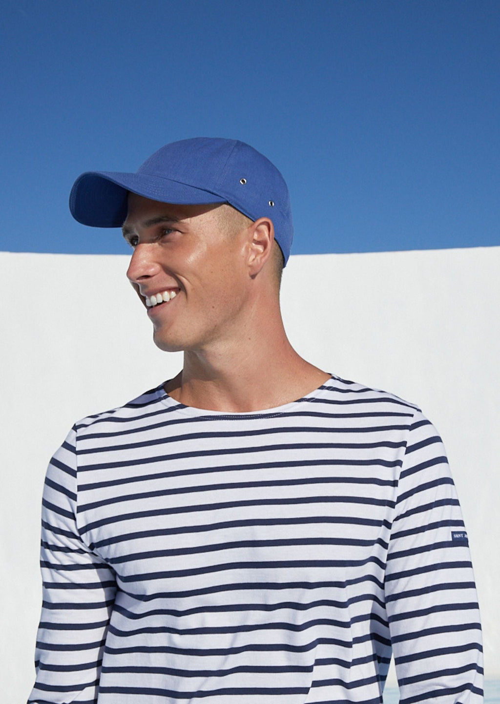 Saint James MINQUIERS MODERN - Authentic Breton Stripe Shirt | Soft Cotton | Men Fit (WHITE / NAVY)