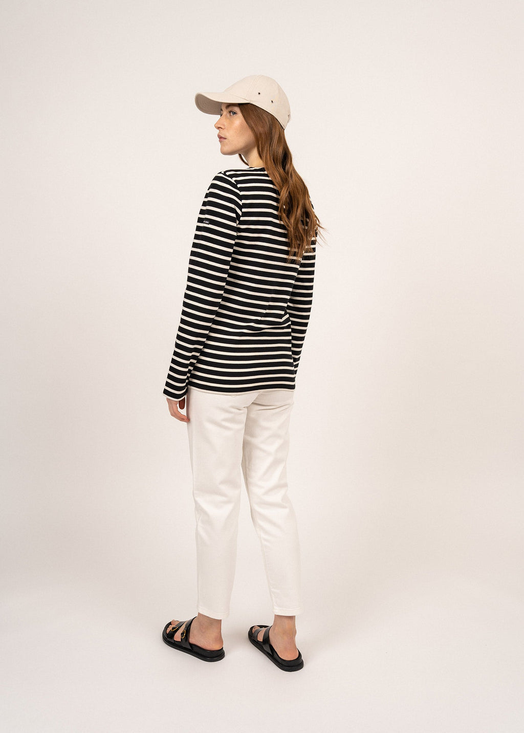 Saint James MINQUIERS MODERN - Authentic Breton Stripe Shirt | Soft Cotton | Men Fit (BLACK / ECRU)