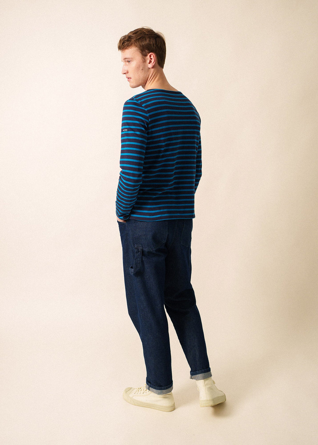 Saint James MINQUIERS MODERN - Authentic Breton Stripe Shirt | Soft Cotton | Men Fit (NAVY / DEEP TEAL)