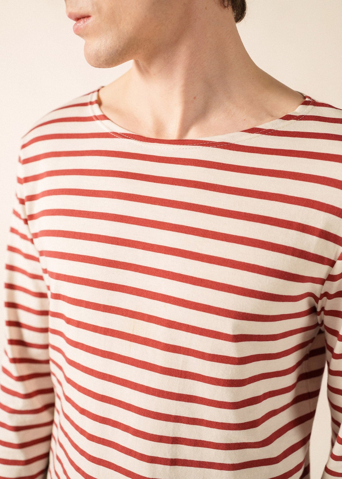 Saint James MINQUIERS MODERN Breton Shirt (ECRU / TERRACOTTA)
