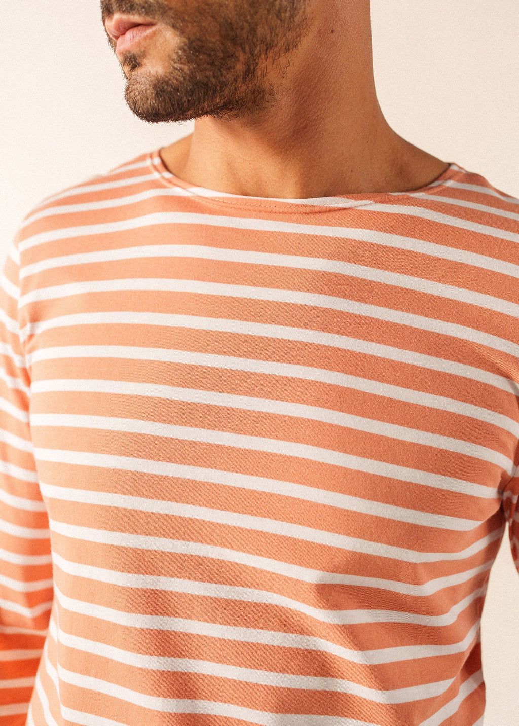 Saint James MINQUIERS MODERN Breton Shirt (CLAY / WHITE)