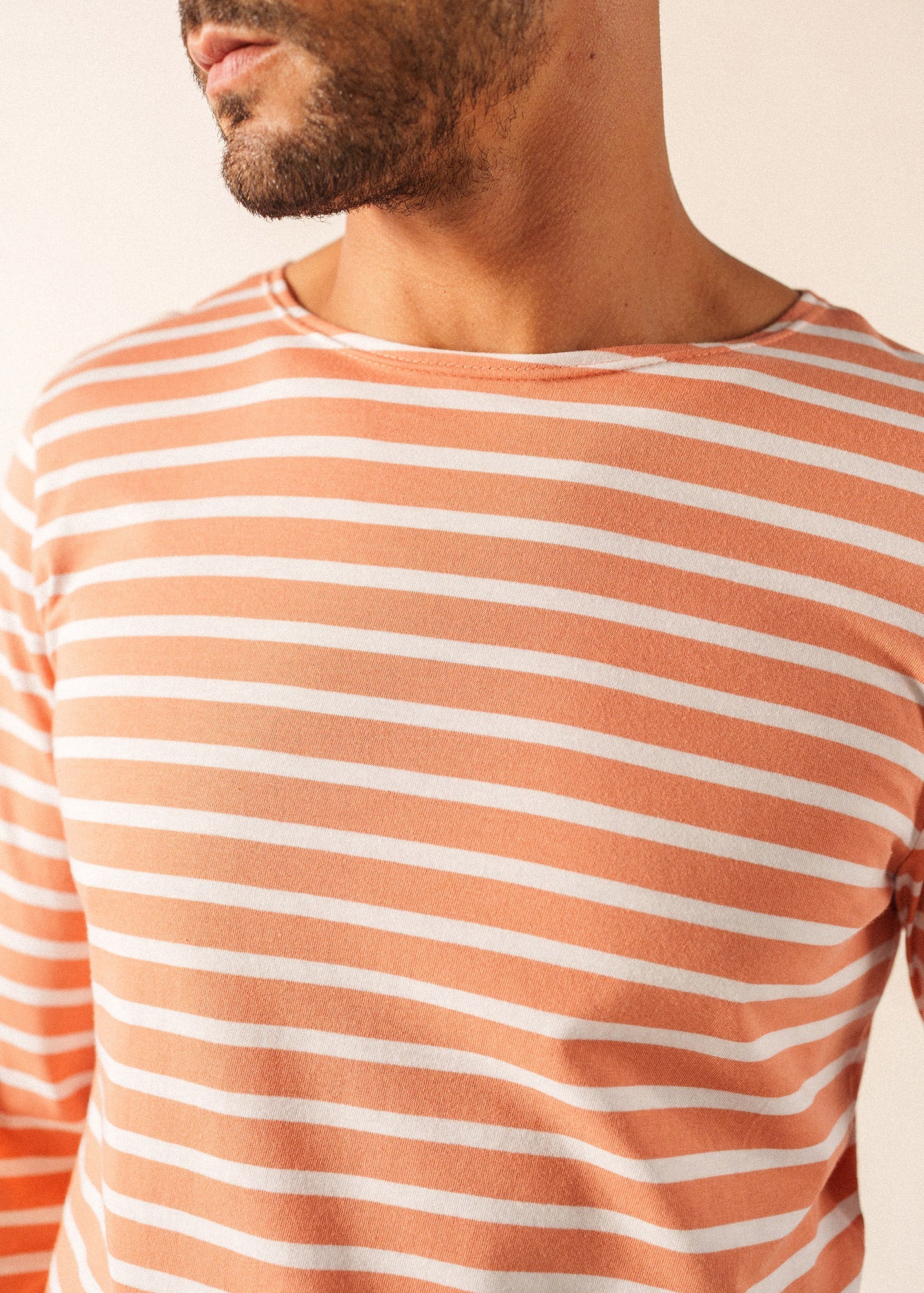 Saint James MINQUIERS MODERN Breton Shirt (CLAY / WHITE)