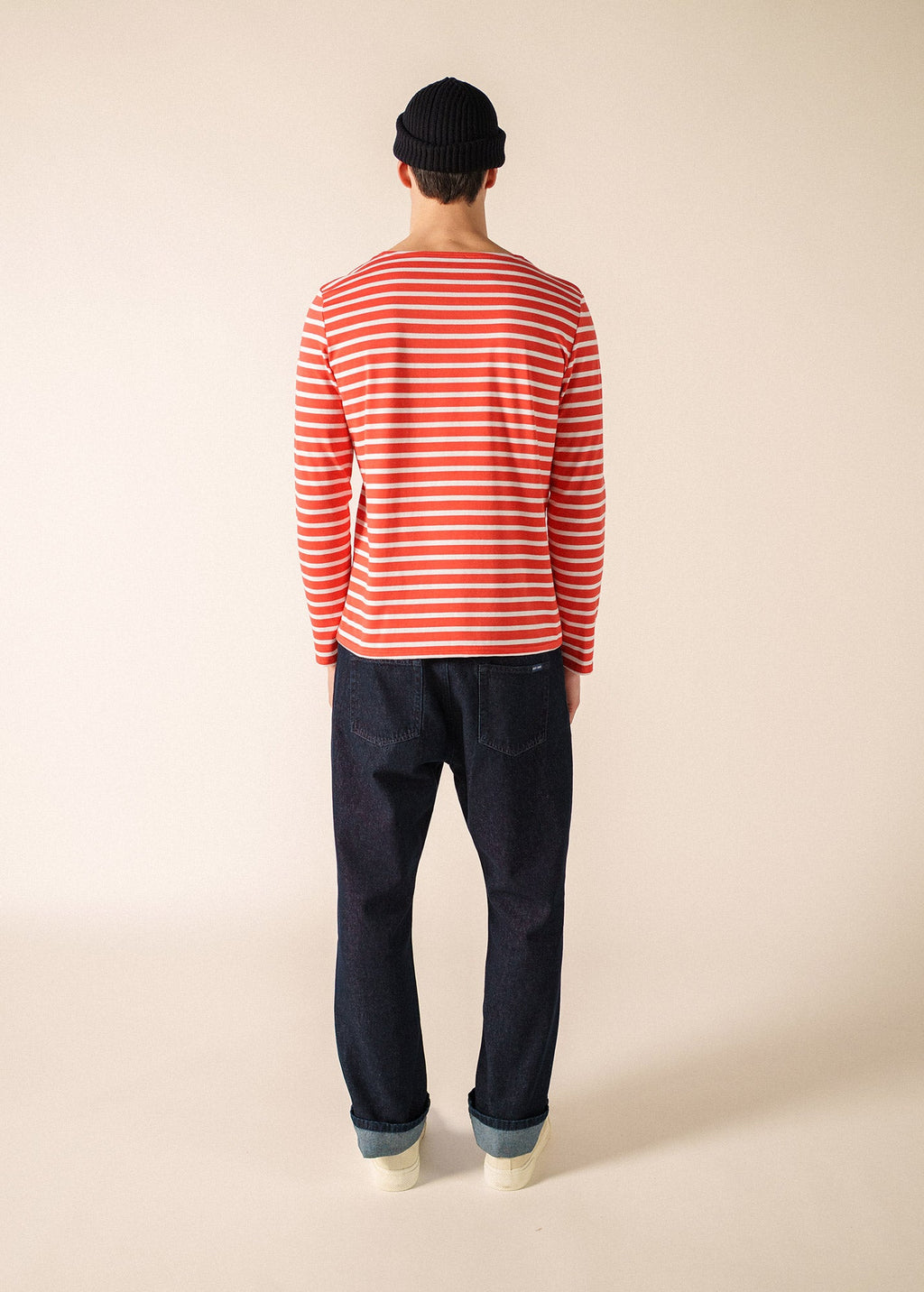 Saint James MINQUIERS MODERN Breton Shirt (POPPY RED / WHITE)