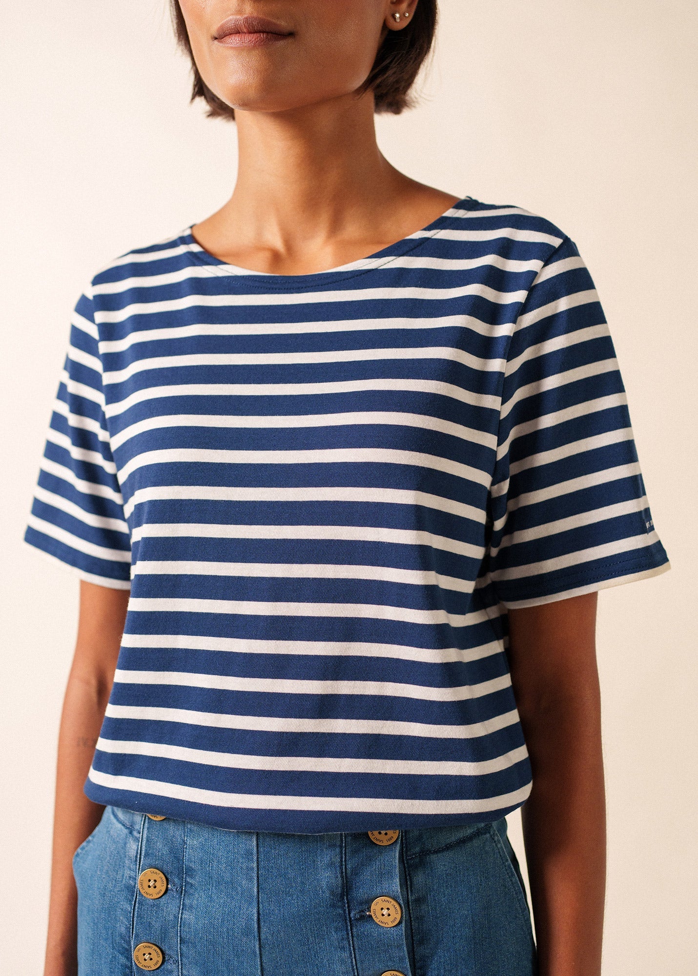 Saint James LEVANT MODERN Breton Shirt (NAVY / WHITE)
