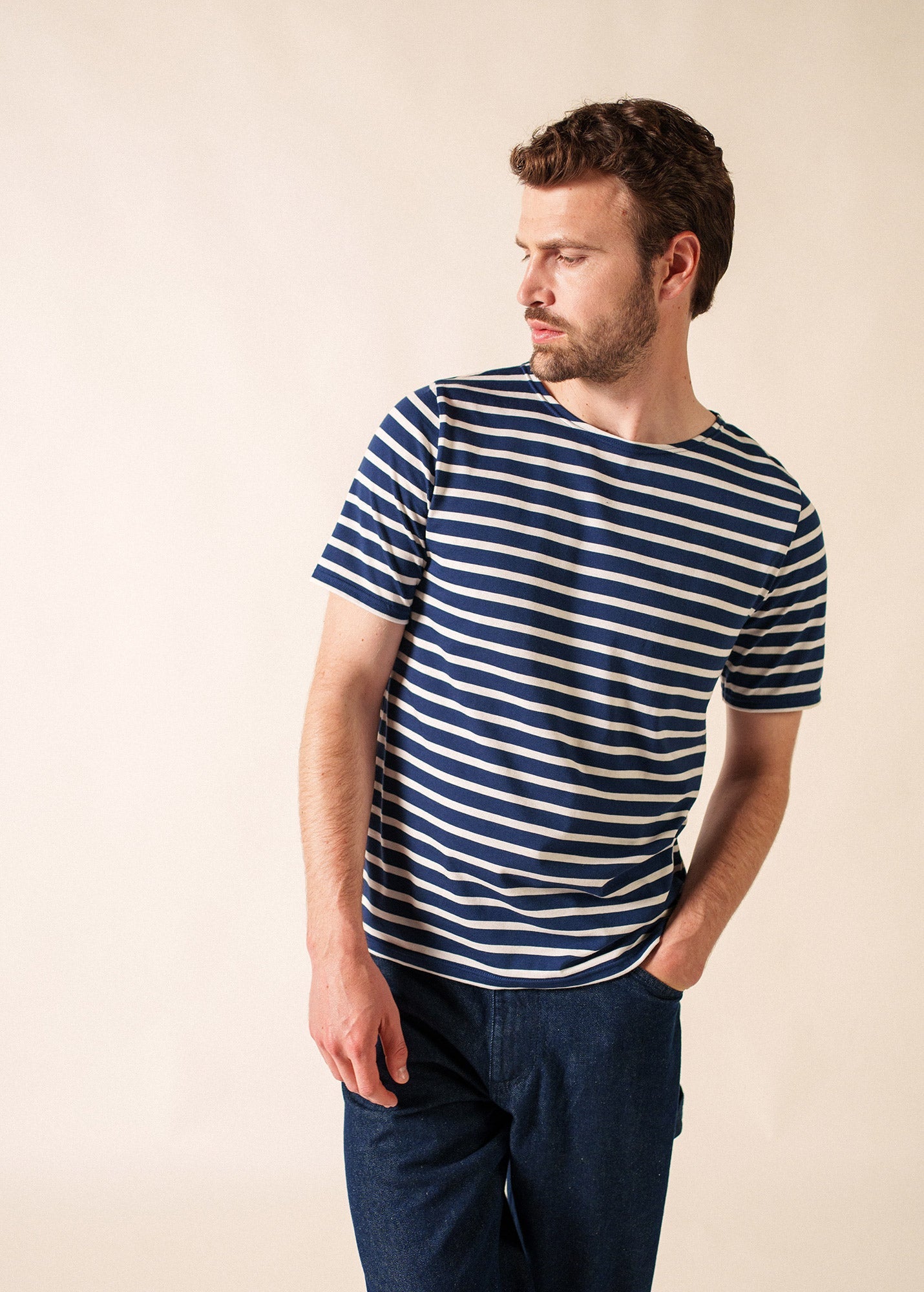 Saint James LEVANT MODERN Breton Shirt (NAVY / WHITE)