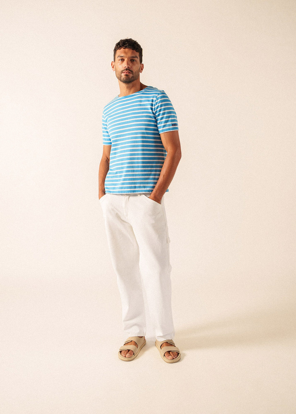 Saint James LEVANT MODERN Breton Shirt (CAPRI BLUE / WHITE)