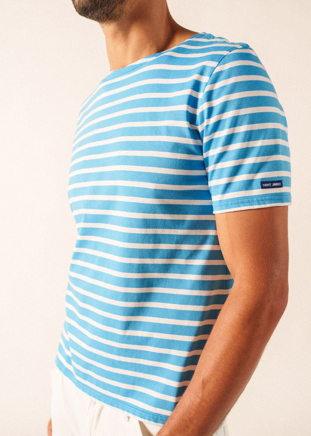 Saint James LEVANT MODERN Breton Shirt (CAPRI BLUE / WHITE)