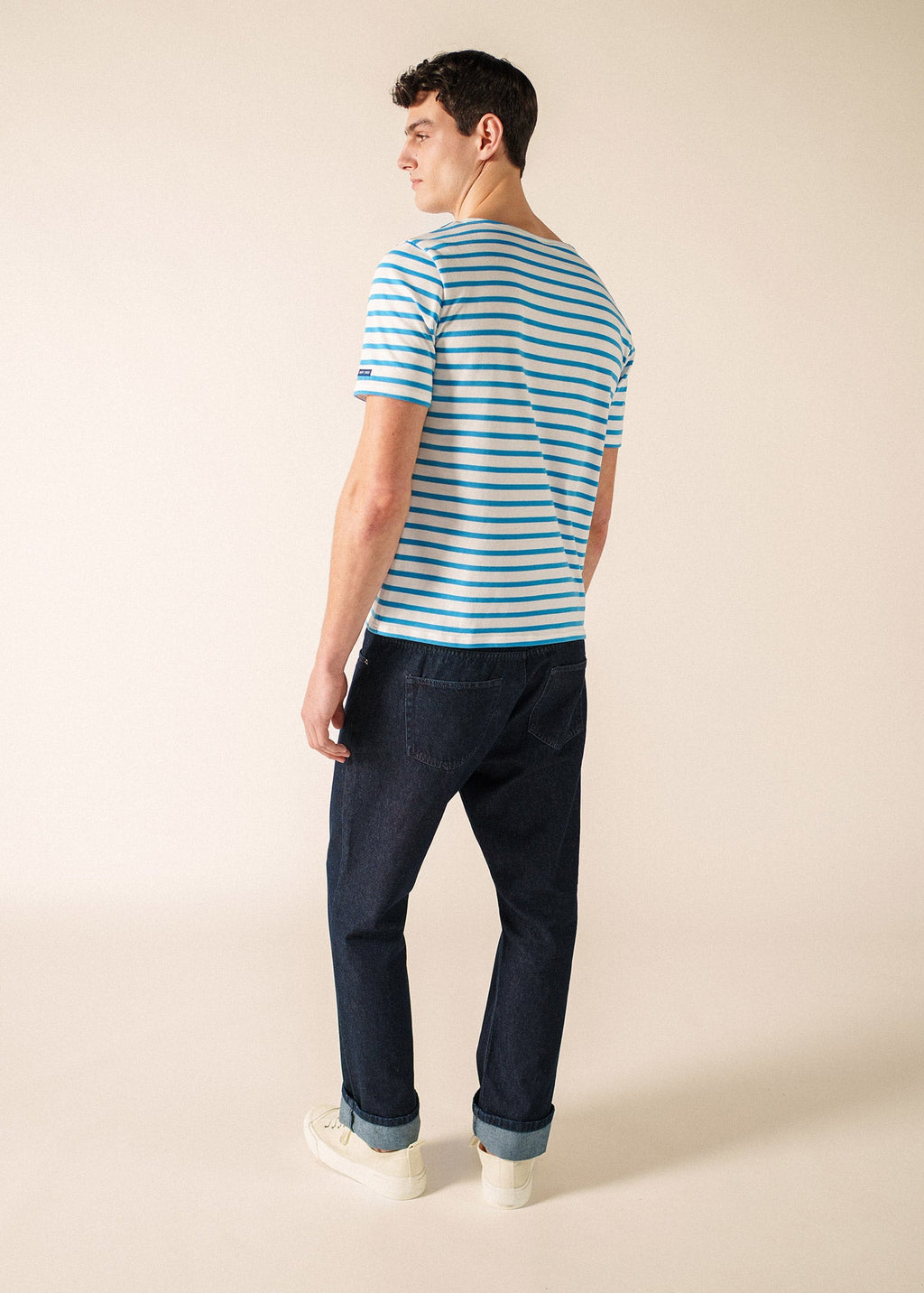 Saint James LEVANT MODERN Breton Shirt (WHITE / CAPRI BLUE)