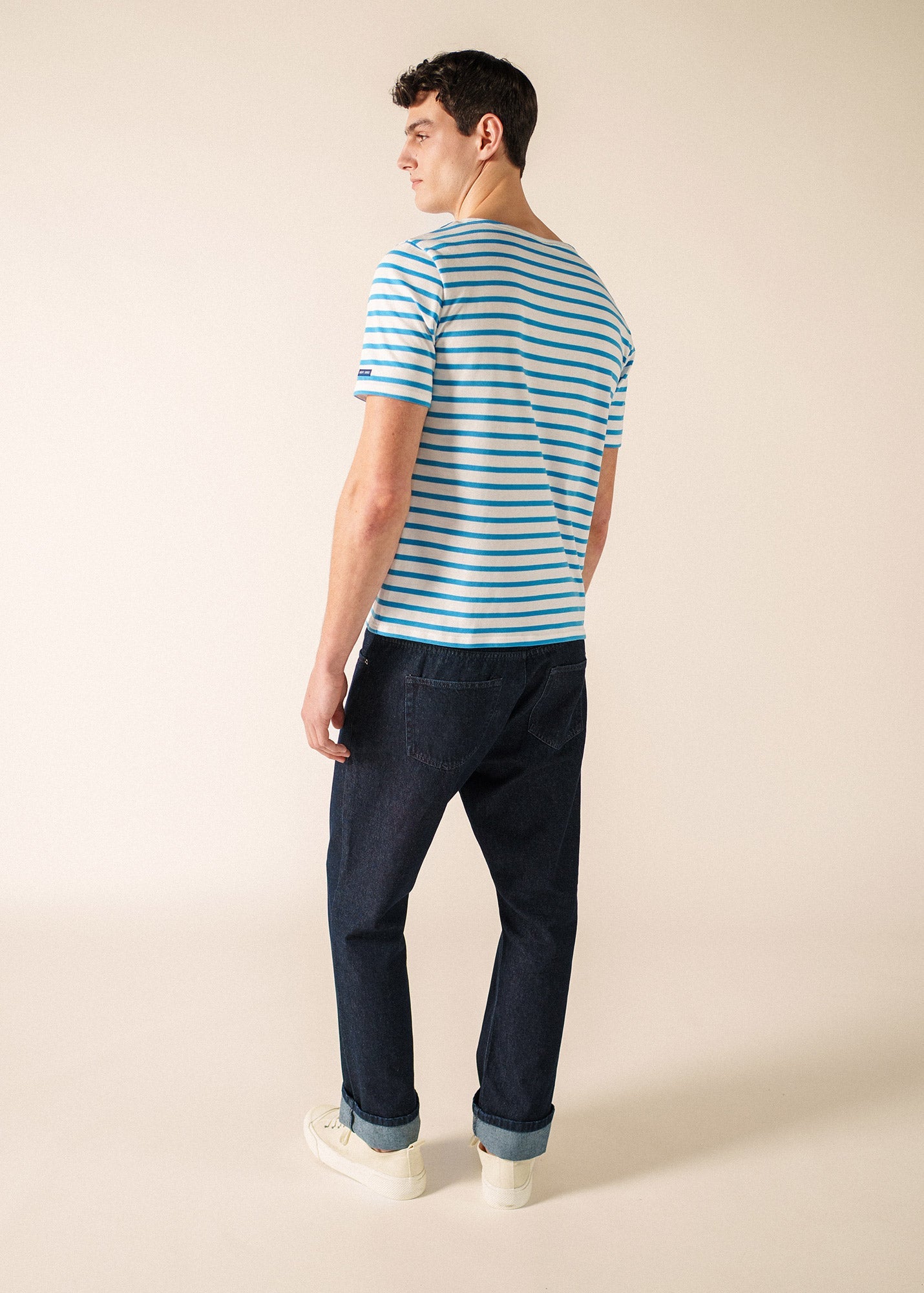 Saint James LEVANT MODERN Breton Shirt (WHITE / CAPRI BLUE)