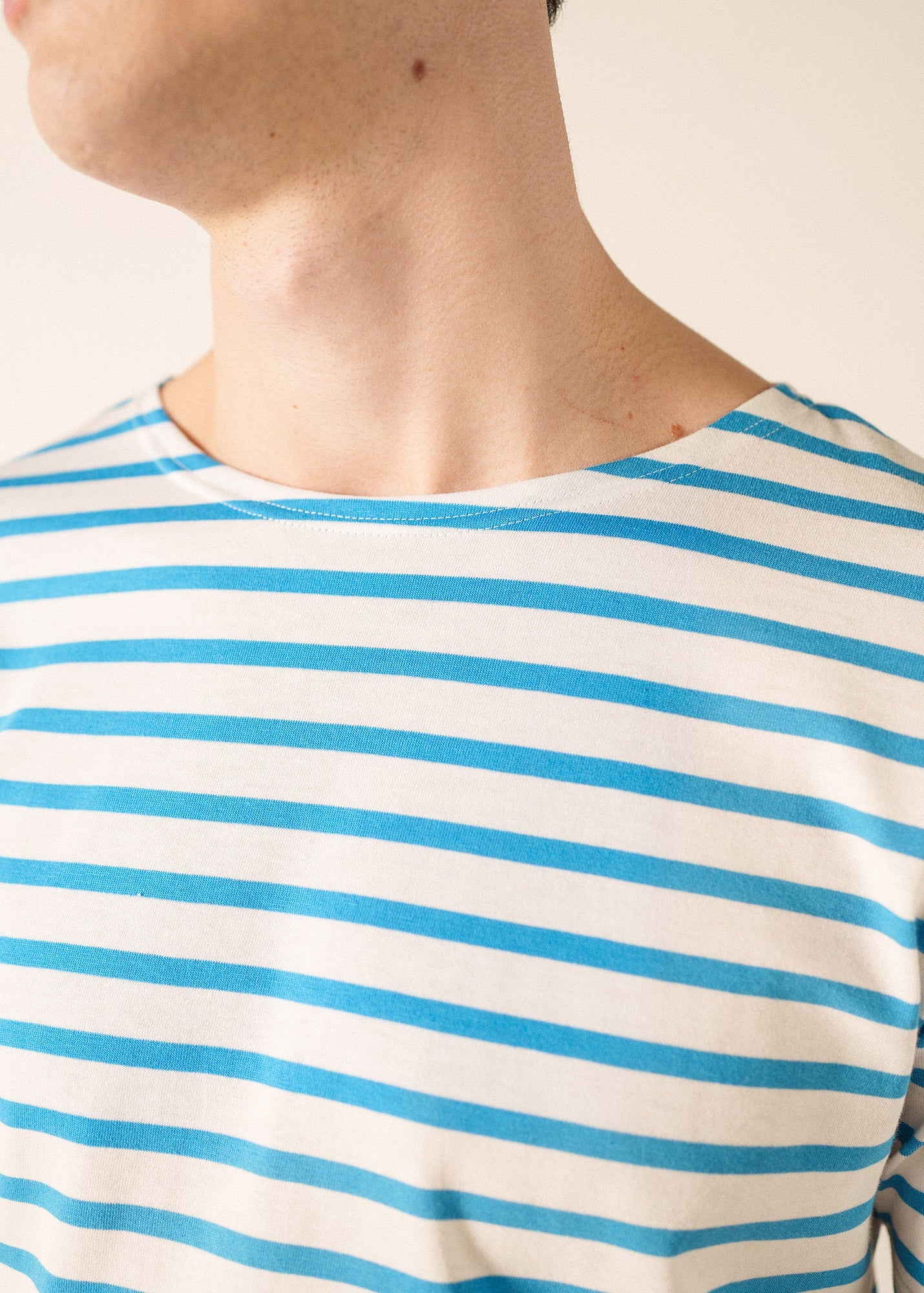 Saint James LEVANT MODERN Breton Shirt (WHITE / CAPRI BLUE)