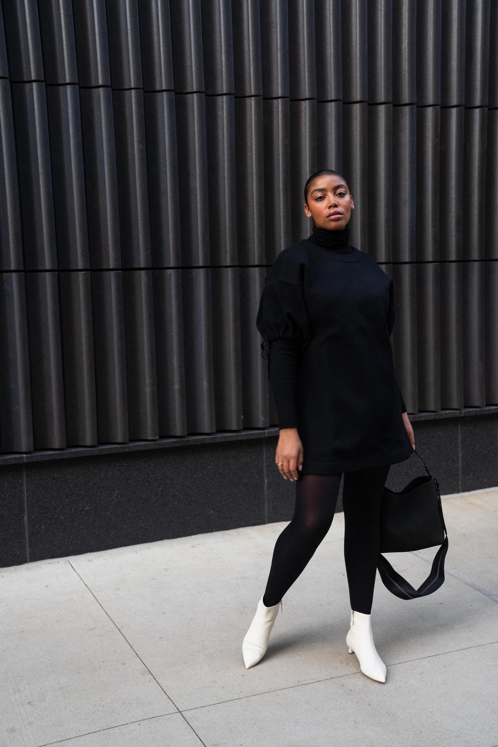The Ansea Sweat Dress - Black