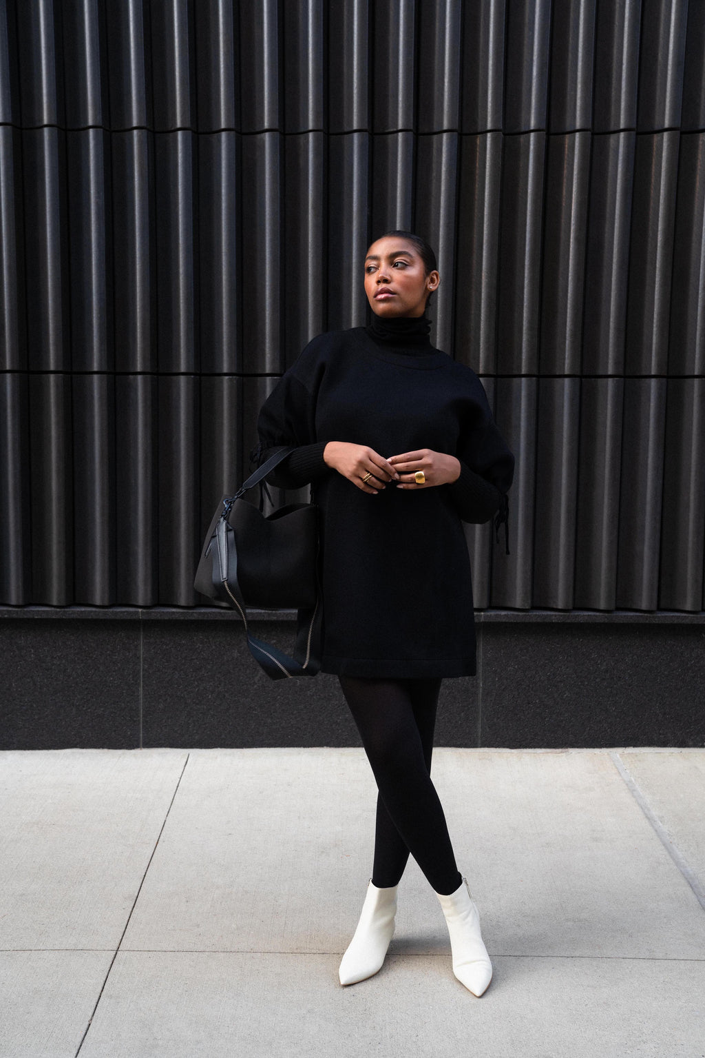 The Ansea Sweat Dress - Black