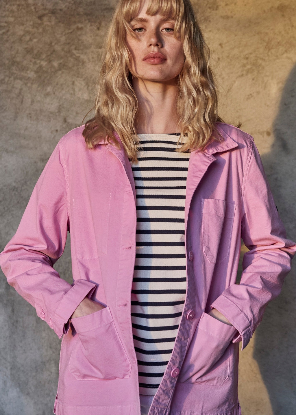 Saint James ALIZE French Chore Jacket (TEA ROSE PINK)