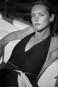 The Ansea Tie Front One Piece - Black