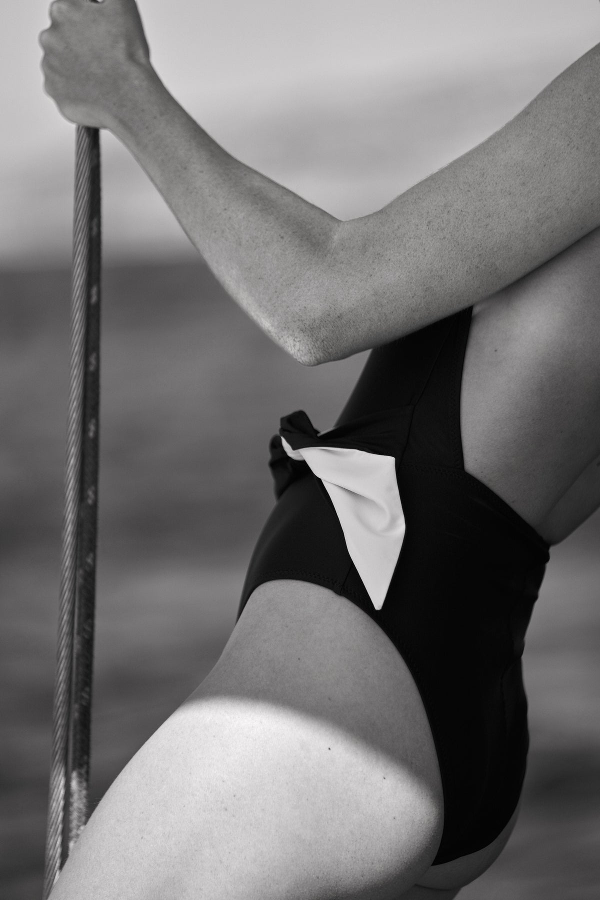 The Ansea Tie Front One Piece - Black