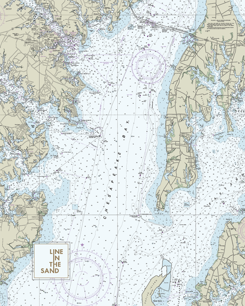 Line In The Sand Nautical Chart Solar Gaiter