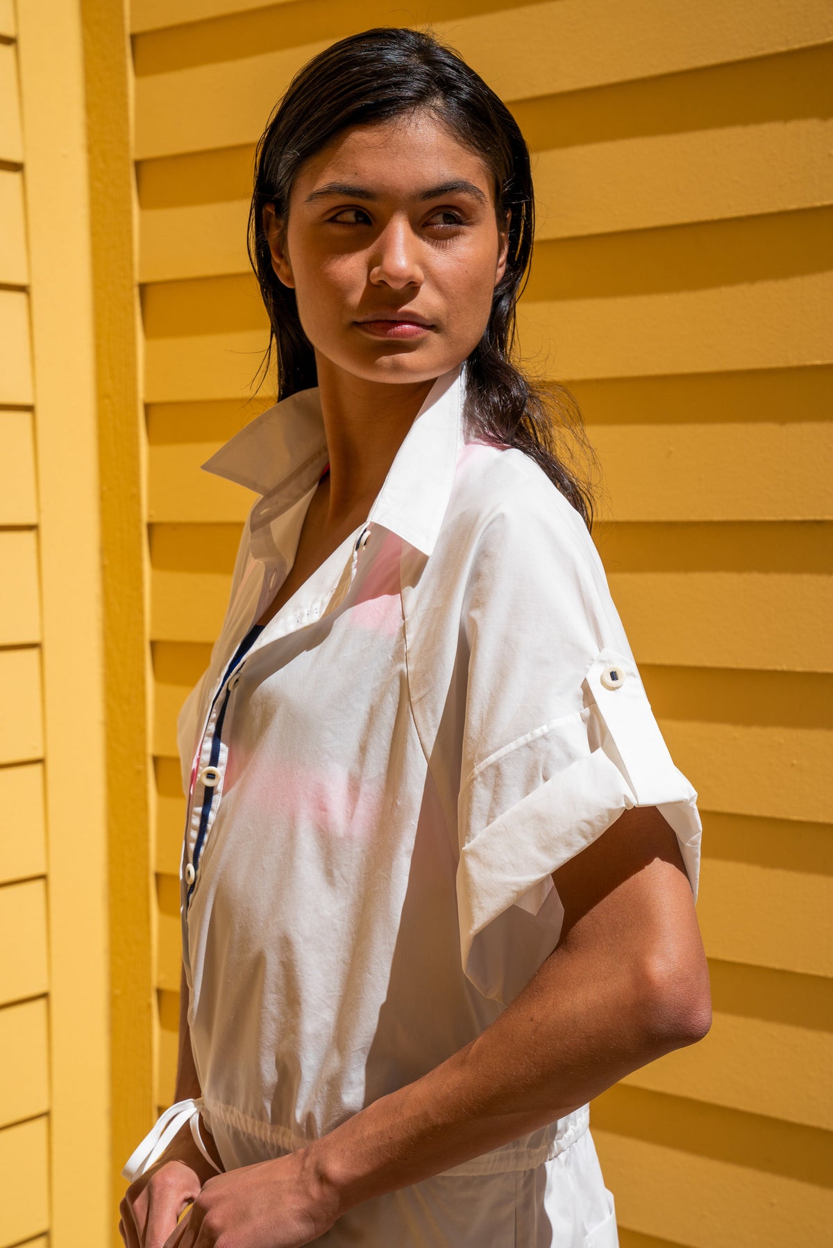 The Ansea Poplin Summer Suit - White