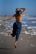 The Ansea Gauze Wide Leg Pant - Navy