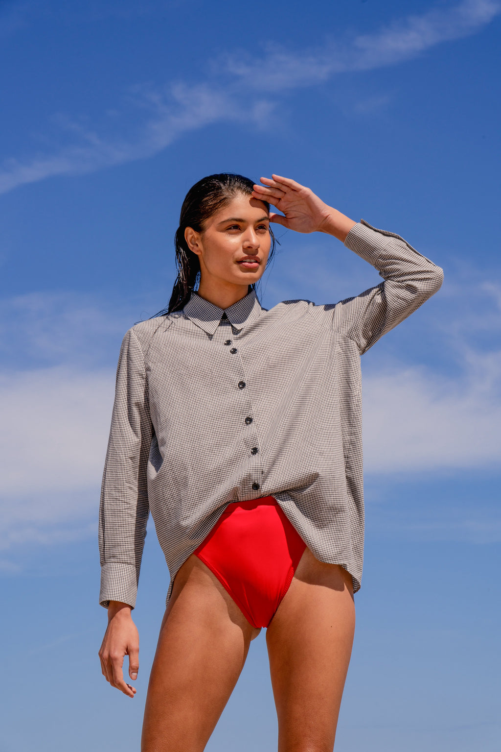 The Ansea Organic Cotton Button Down Shirt - Gray