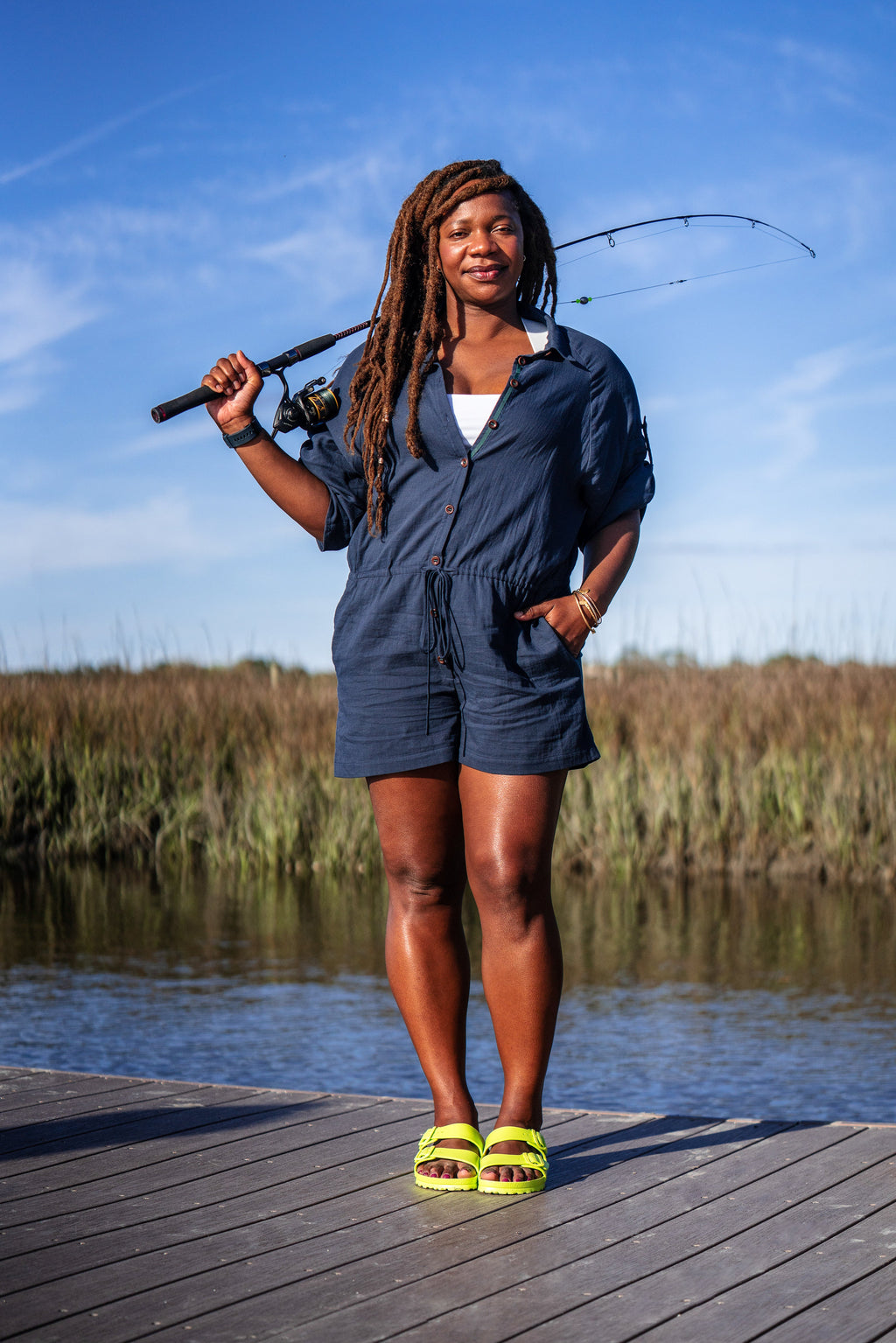 The Ansea Gauze Summer Suit - Navy