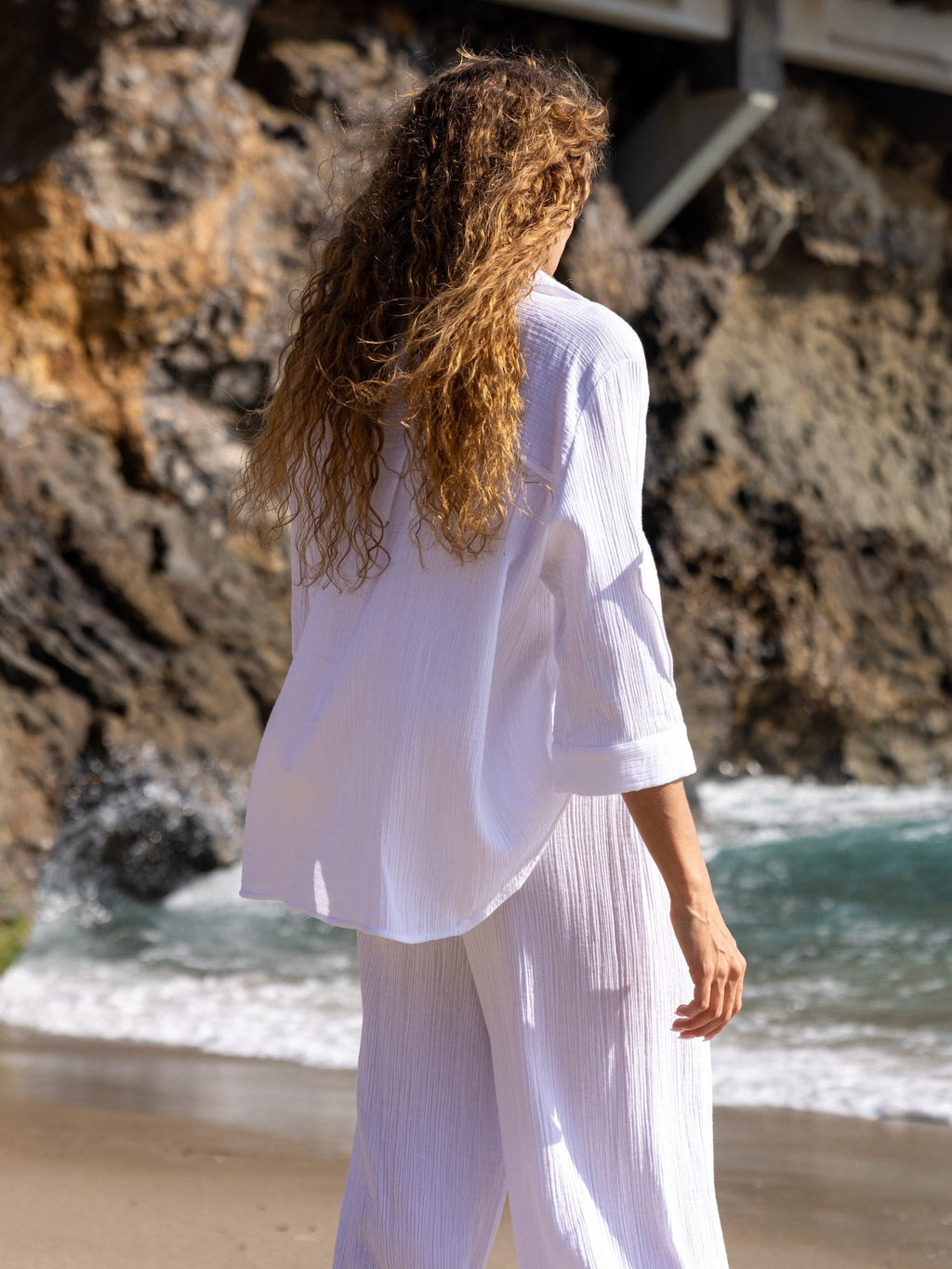 Aura Palazzo Pants - White