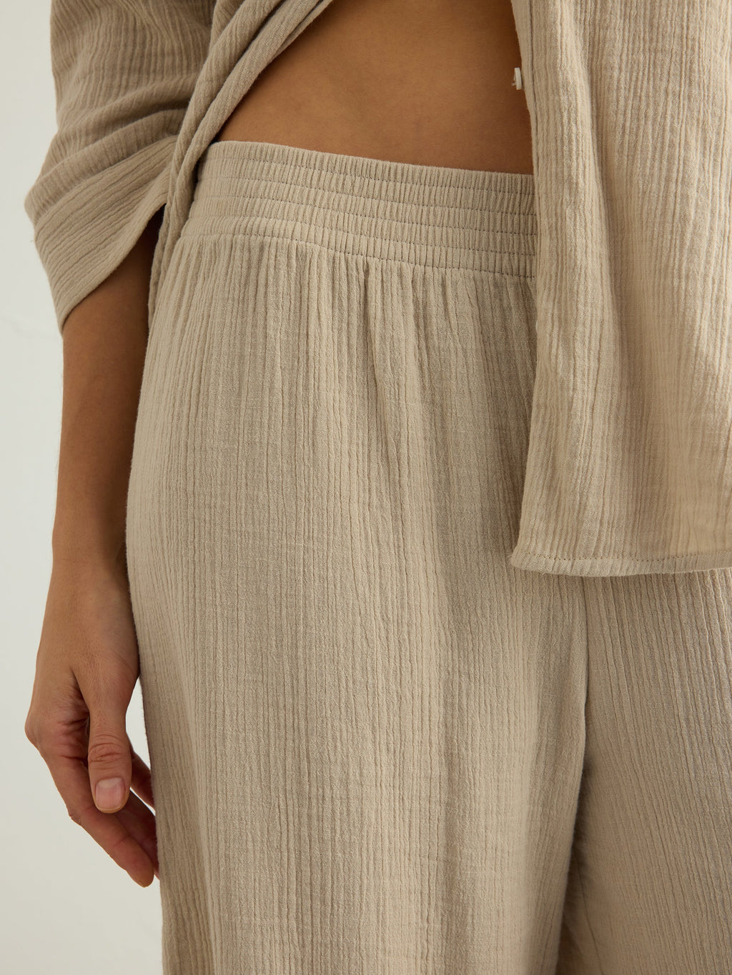Aura Palazzo Pants - Oatmeal
