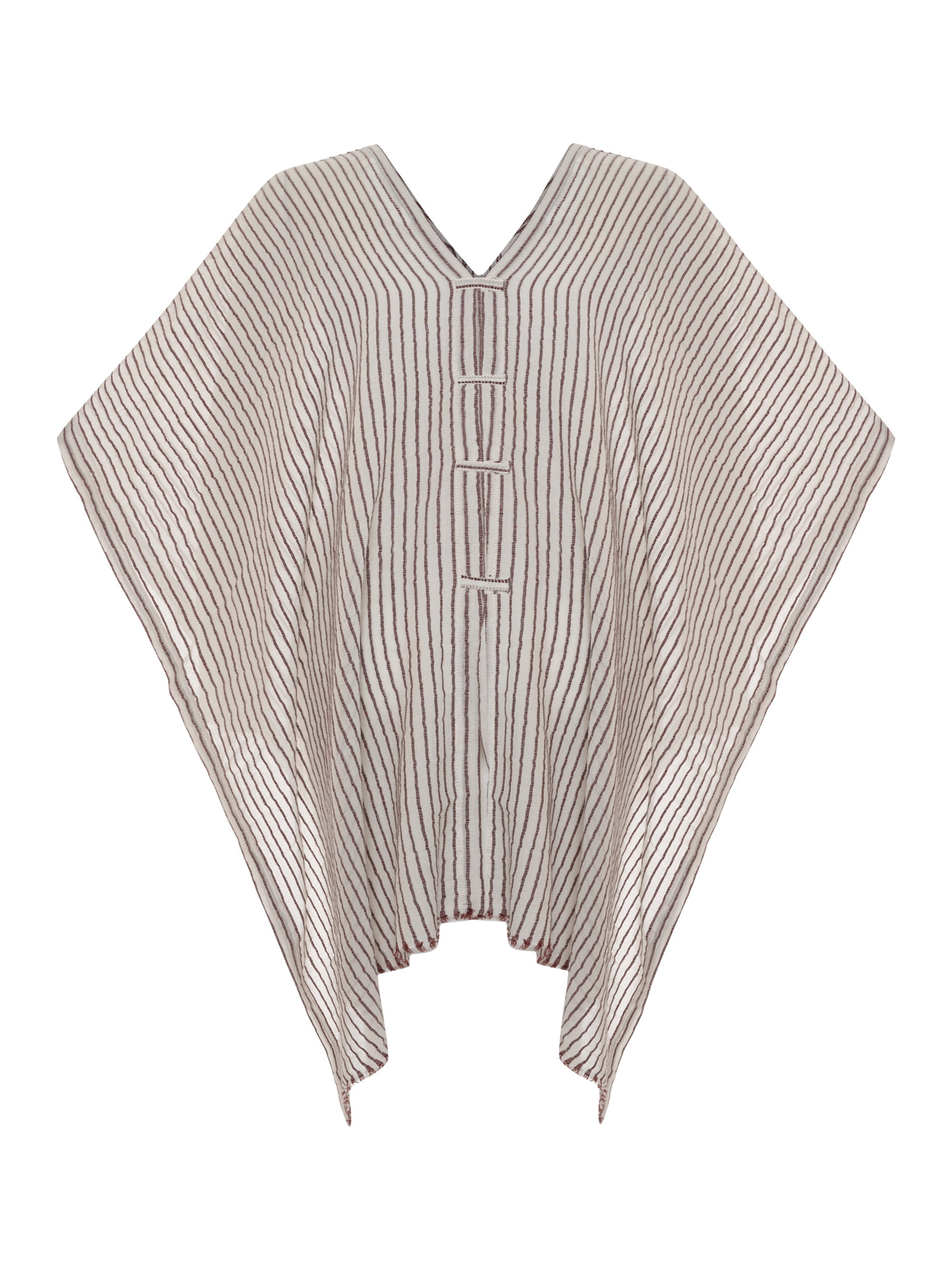 The Handloom Ava Kimono Burgundy Stripes