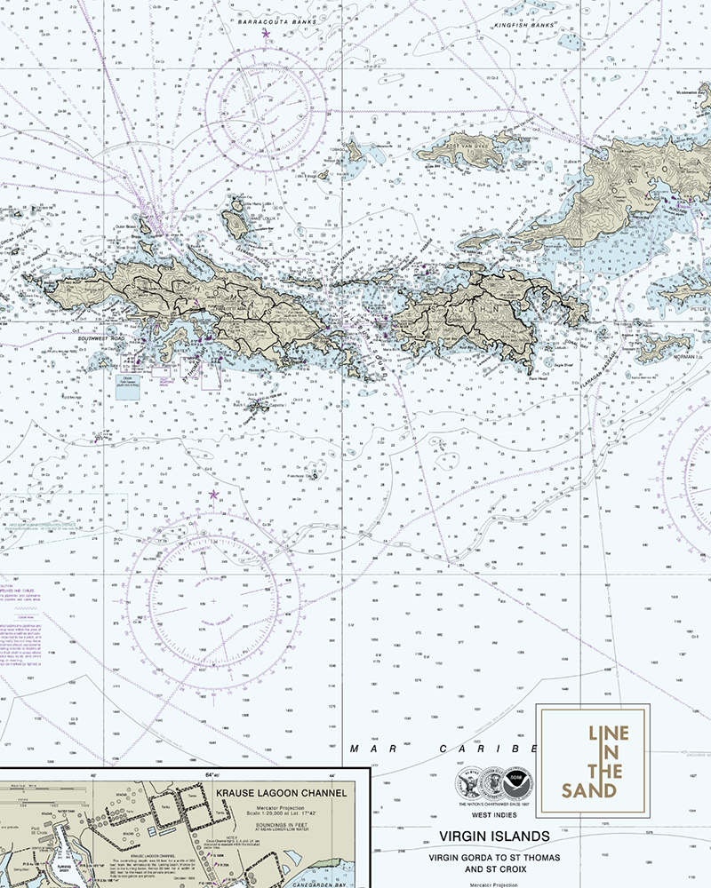 Line In The Sand Nautical Chart Solar Gaiter