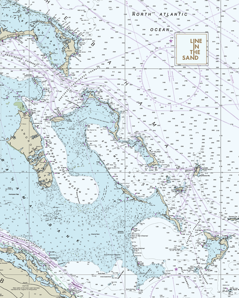Line in the Sand Nautical Chart Solar Gaiter