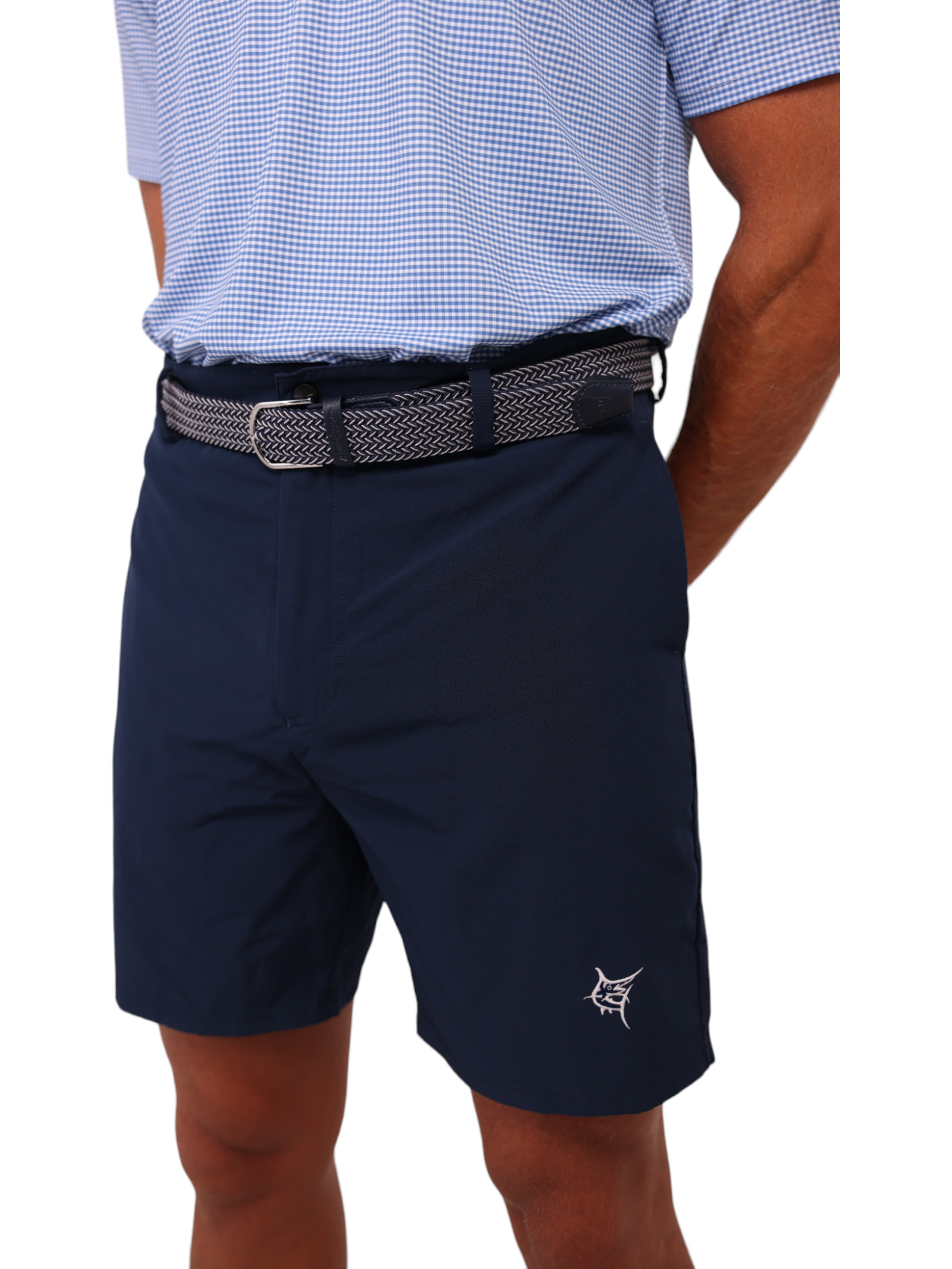 White Water Waterline Braided Belt, Navy