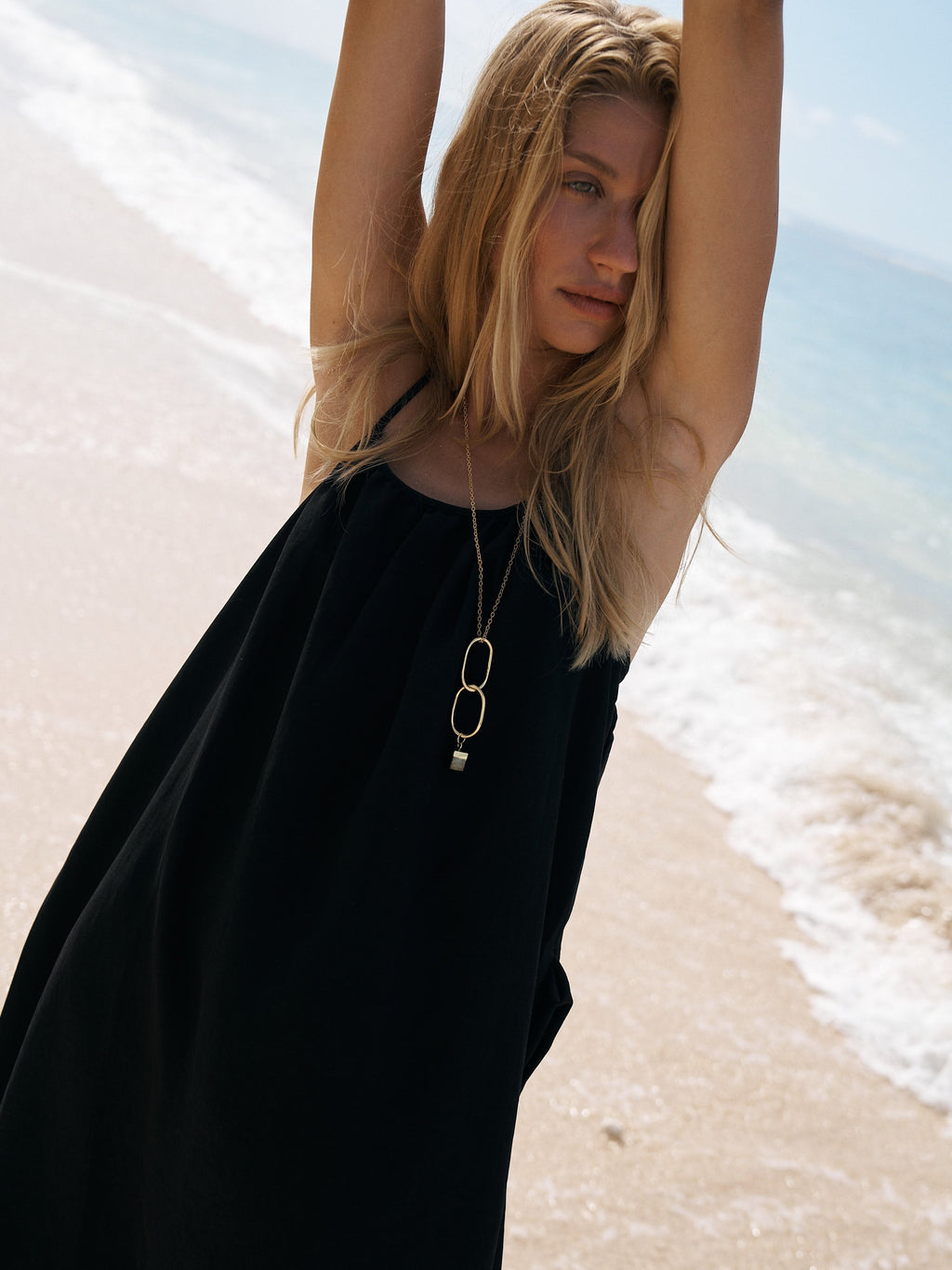 The Handloom Bliss Flow Maxi Dress Black