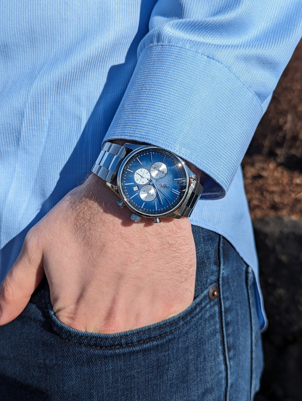 Blue Retro Chronograph