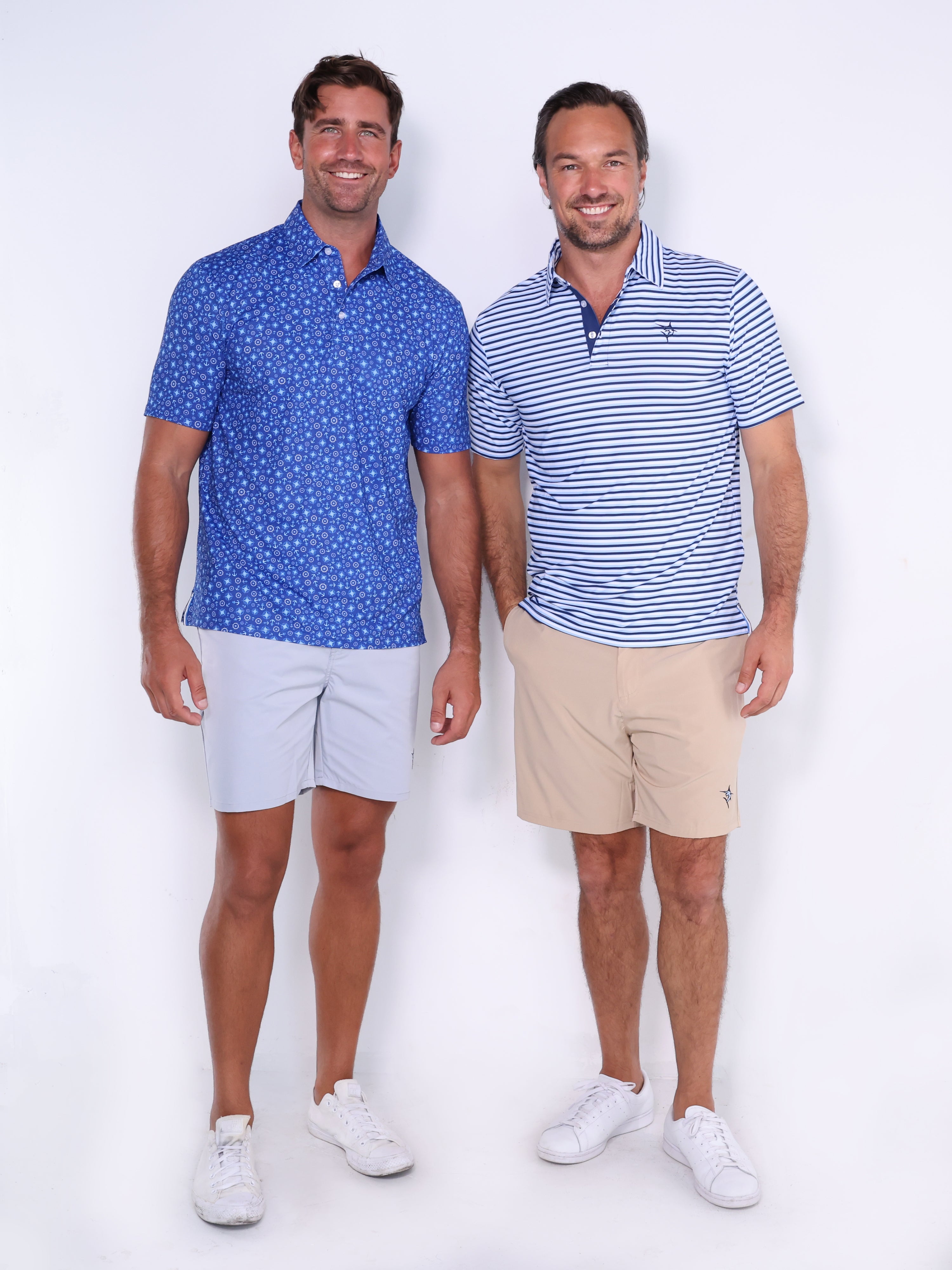 White Water Striper Polo, Navy/White