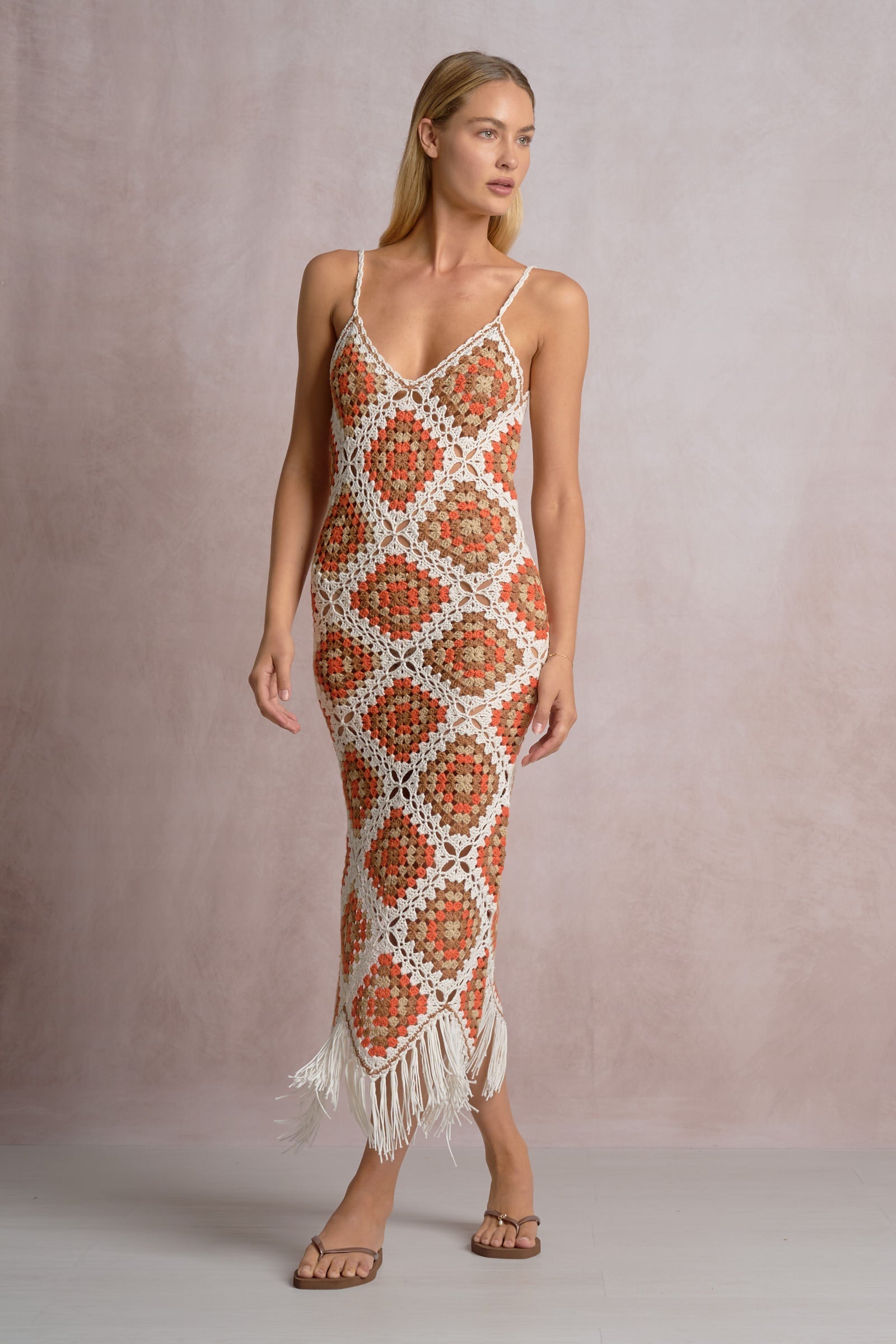 Aleki Crochet Maxi White Clay Combo