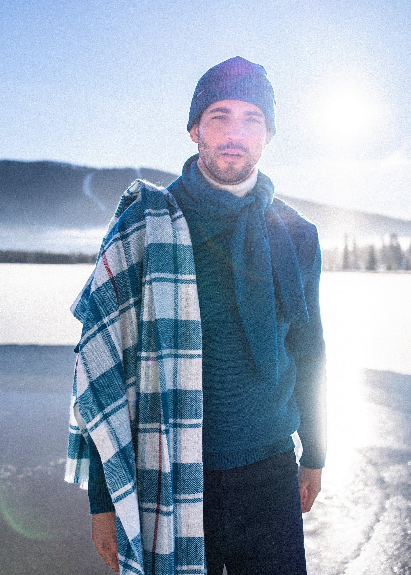 Saint James CANCALE - Wool Fisherman Sweater with Button Shoulder | Loose Fit (DEEP TEAL)