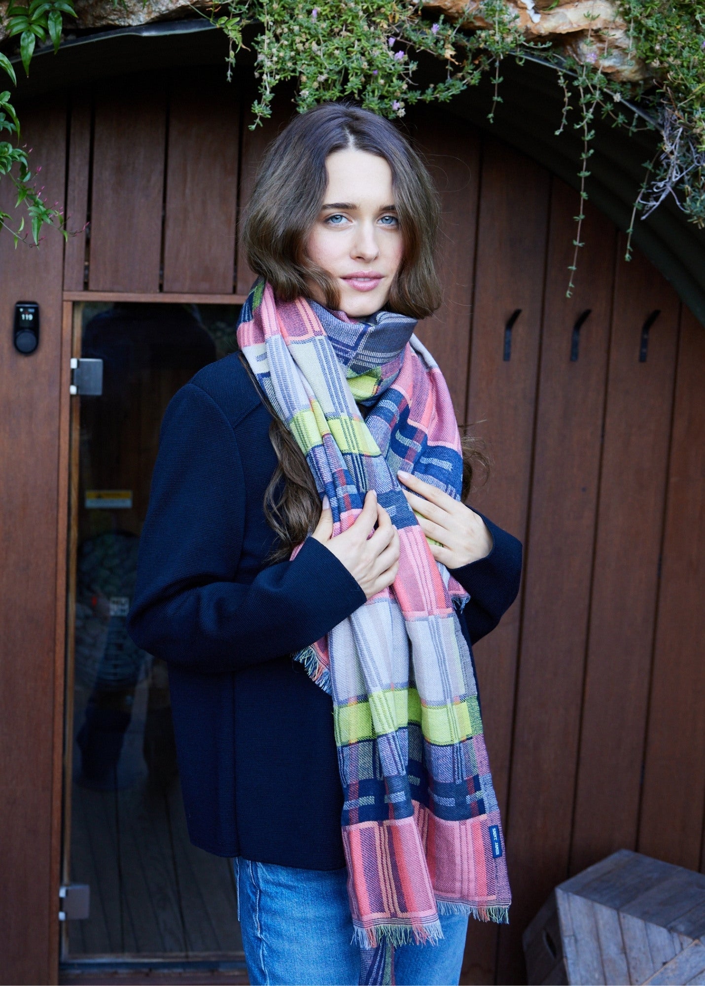 Saint James GO OUEST OVERSIZE SCARF – Colorblock Scarf | Soft Wool Blend (MULTICO)