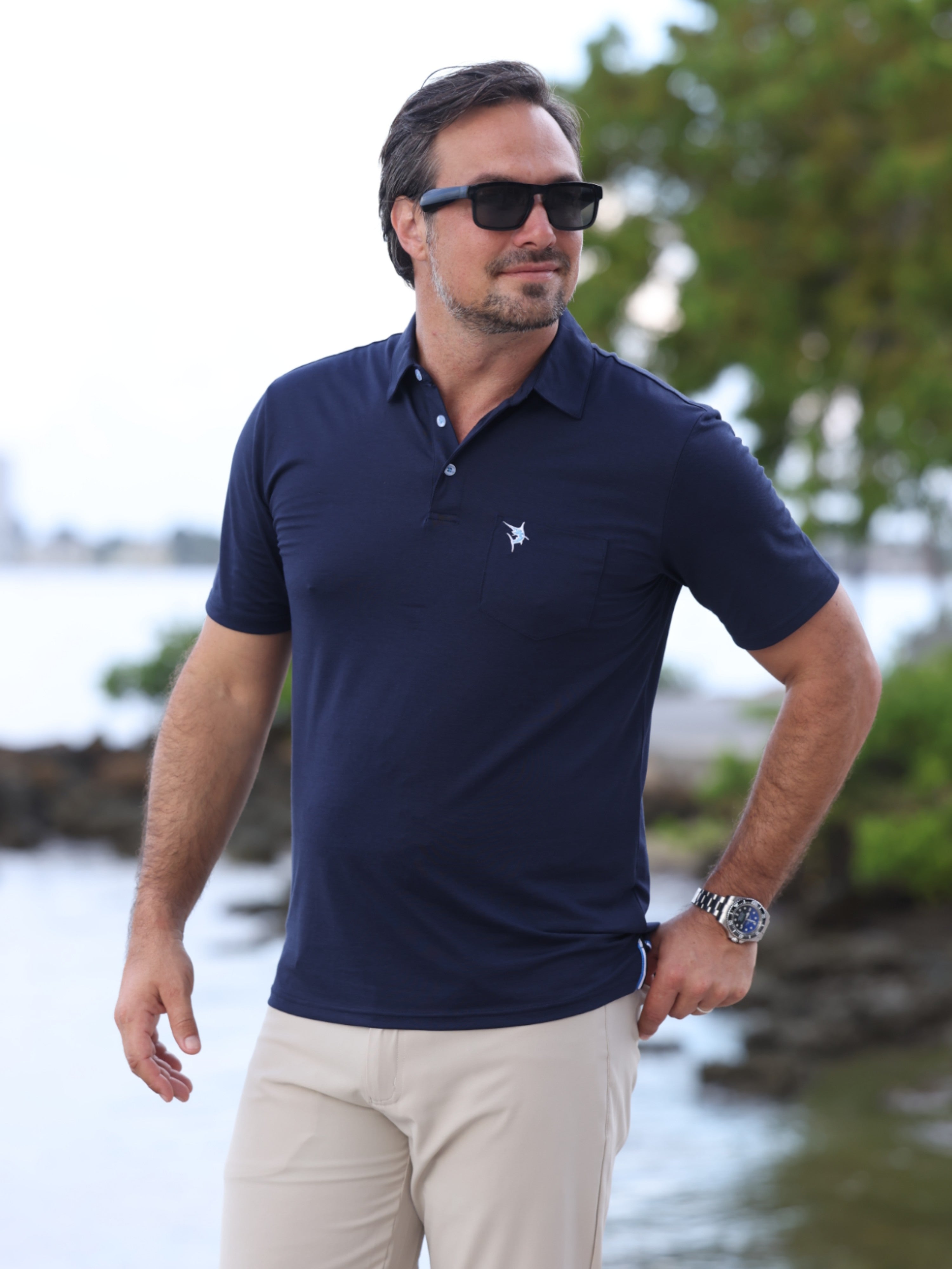White Water Charleston Polo, Navy