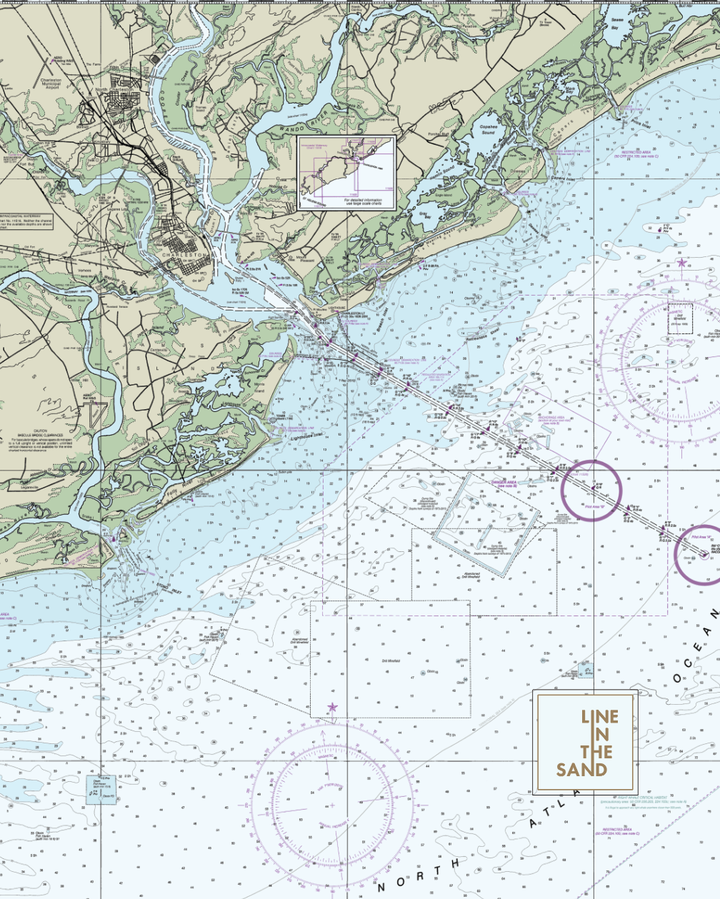 Line In The Sand Nautical Chart Solar Gaiter