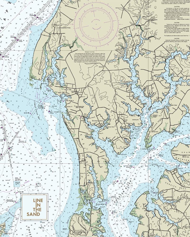 Line in the Sand Nautical Chart Solar Gaiter