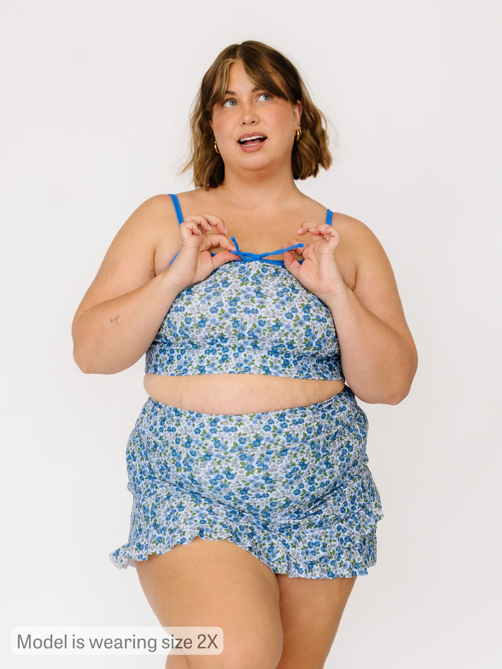 Cornflower Ruffle Skirt w/ Bottoms