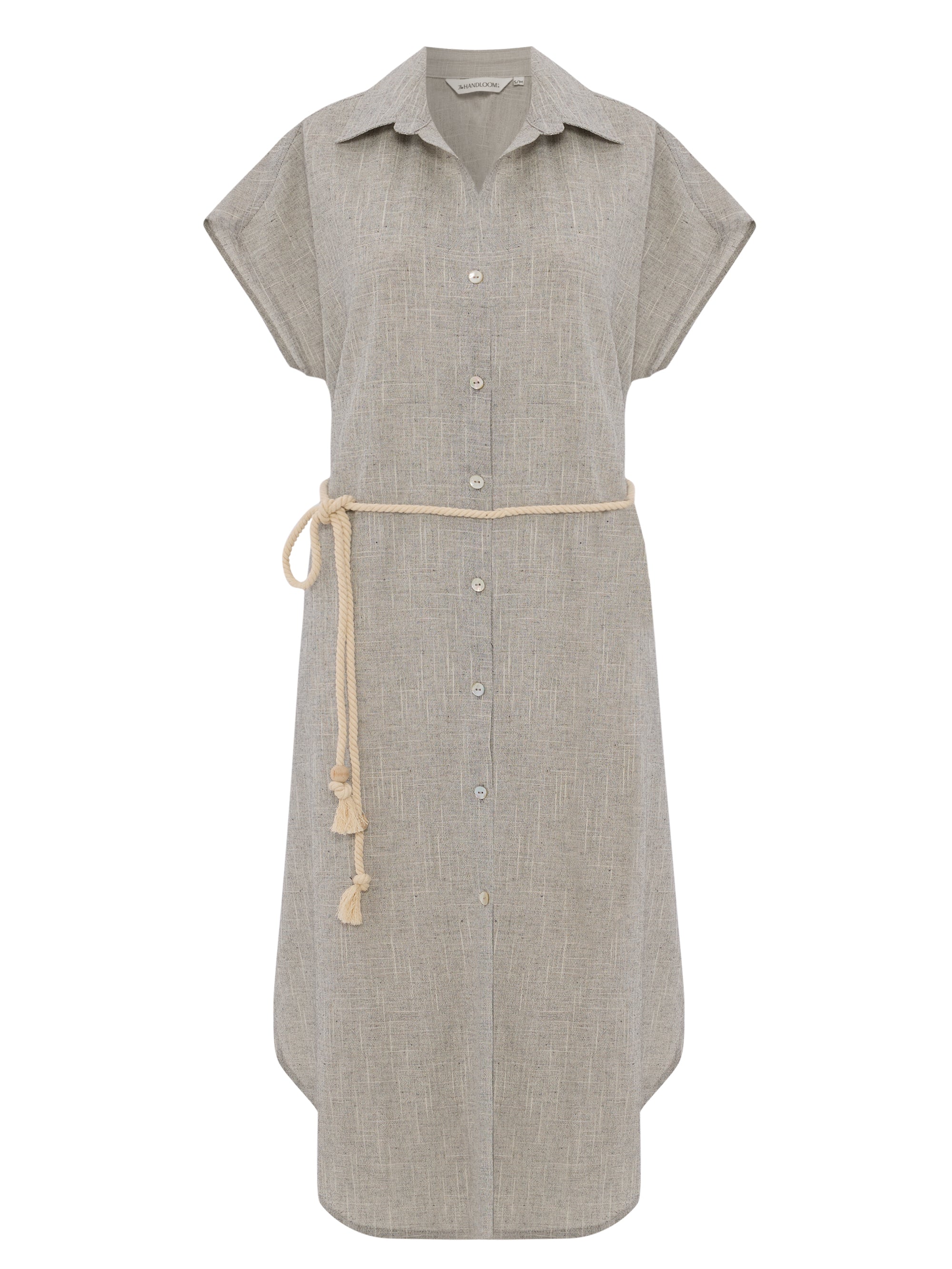 The Handloom Zaya Shirt Dress Gray