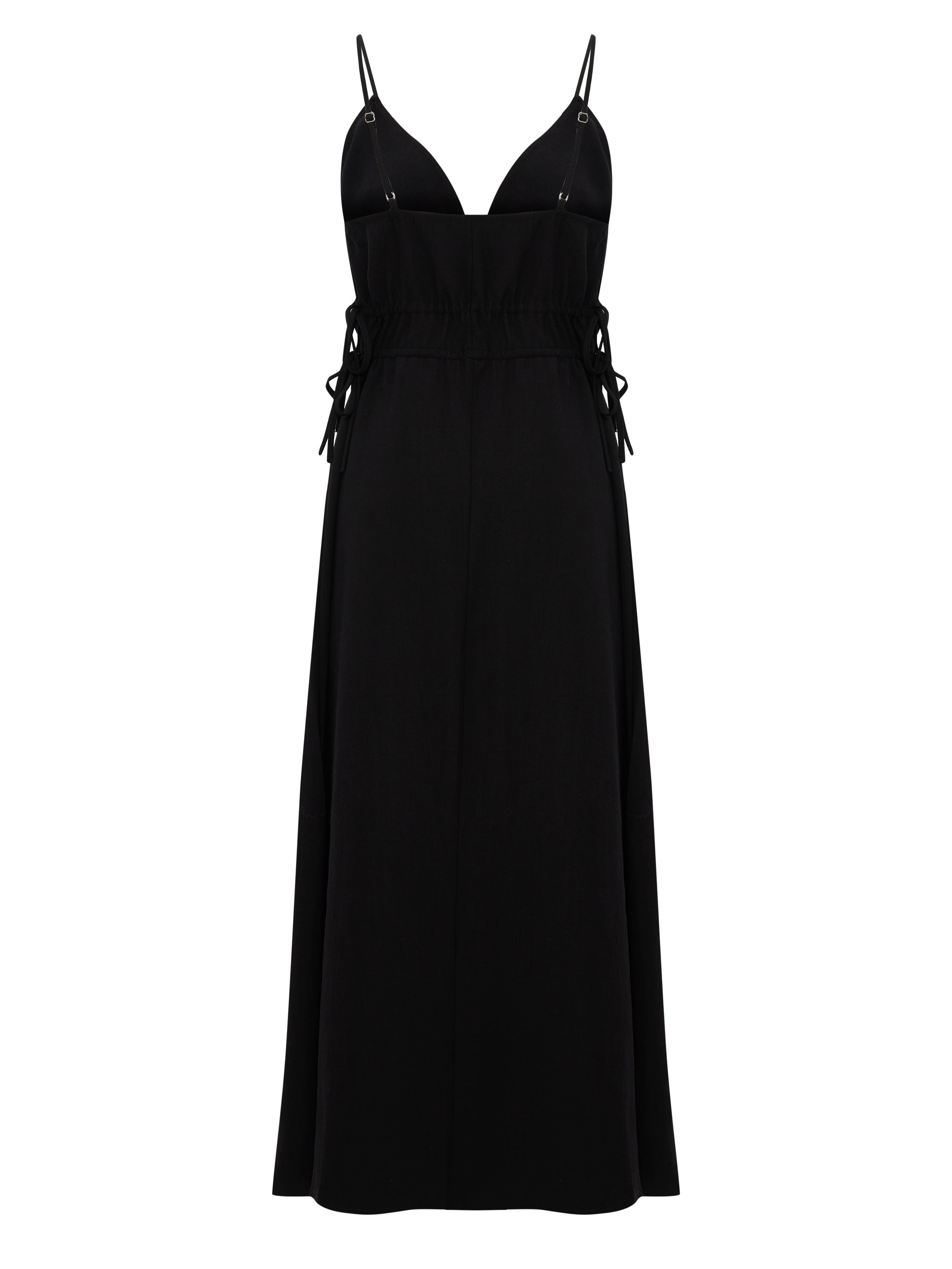 The Handloom Sofia Ties Maxi Dress Black