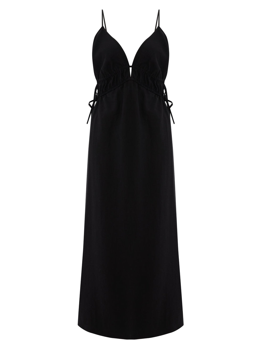 The Handloom Sofia Ties Maxi Dress Black